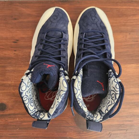 Jordan 12 Men's Size 8M International Blue/White Pre-owned Good Clean - Picture 7 of 12